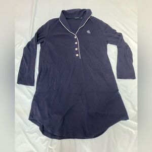 Ralph Lauren Navy Blue Pajama Dress with Pockets (M)